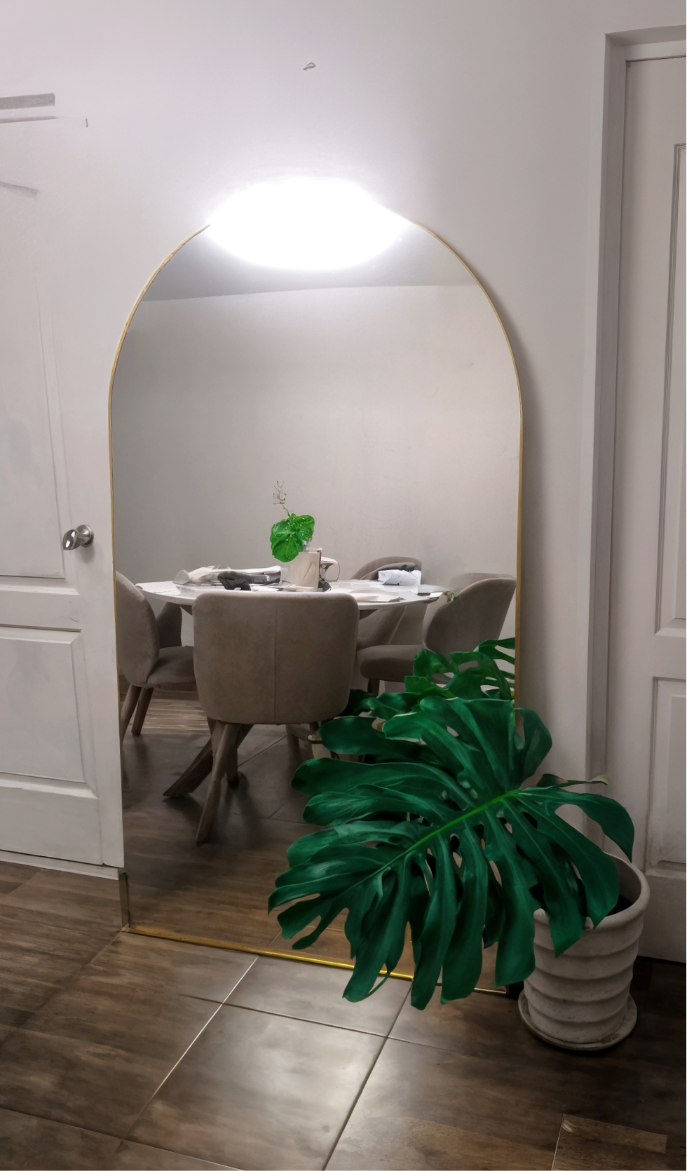 Espejo grande en arco con marco 1 metro x 1.80 metros