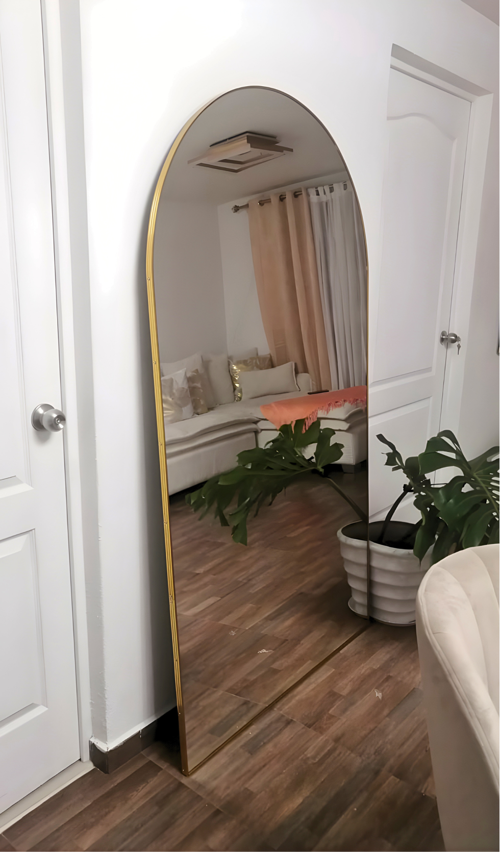 Espejo grande en arco con marco 1 metro x 1.80 metros