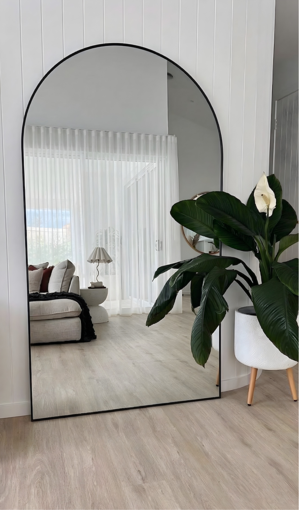 Espejo grande en arco con marco 1 metro x 1.80 metros