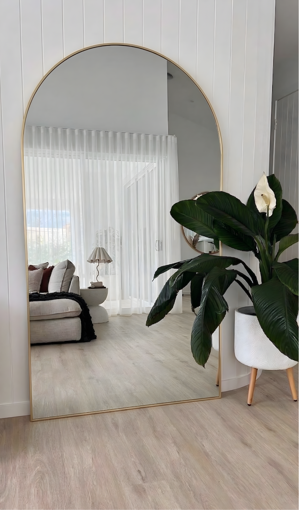 Espejo grande en arco con marco 1 metro x 1.80 metros