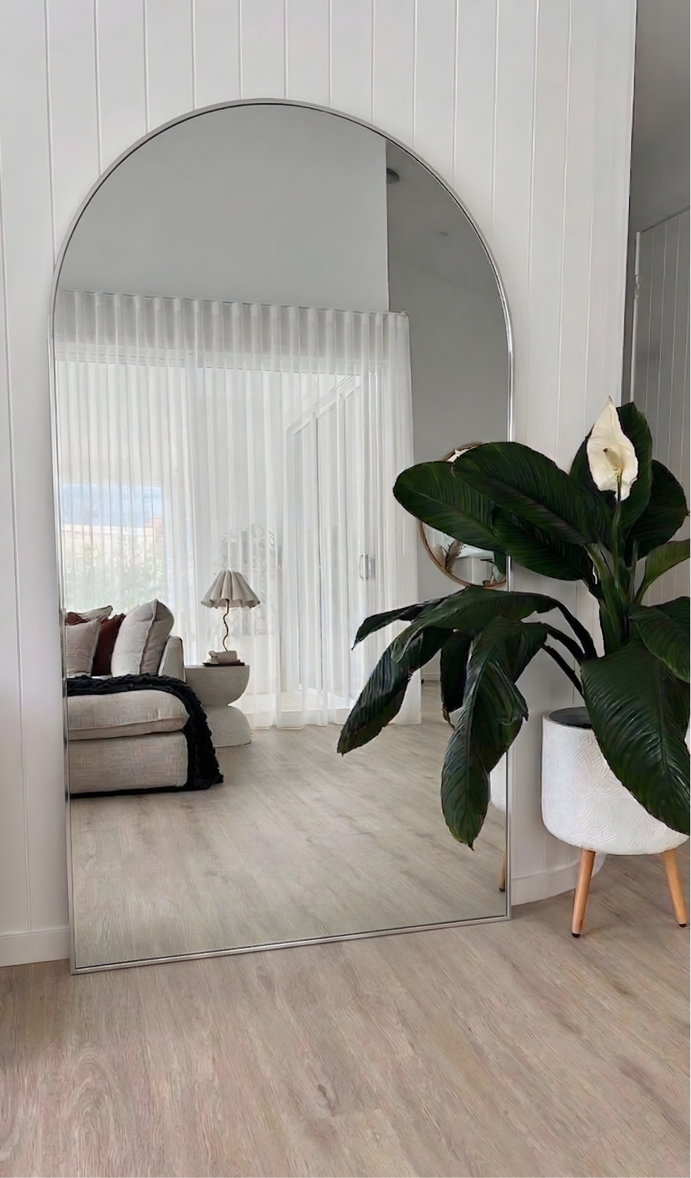 Espejo grande en arco con marco 1 metro x 1.80 metros