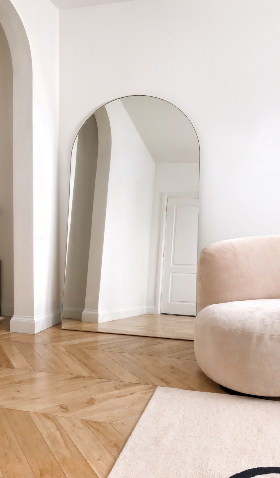 Espejo grande en arco sin marco 1 metro x 1.80 metros